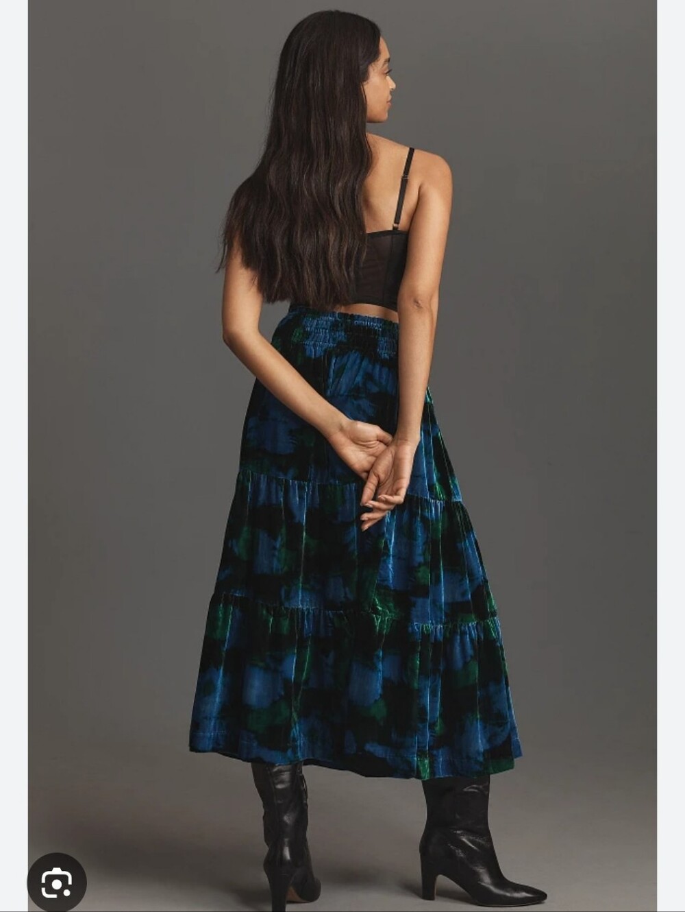 Anthropologie The Somerset Maxi Skirt: Nina Pace Velvet Edition Size Medium - Picture 3 of 8